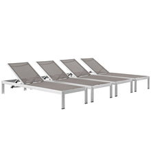 Load image into Gallery viewer, Coast Outdoor Patio Aluminum Mesh Chaise Set of 4