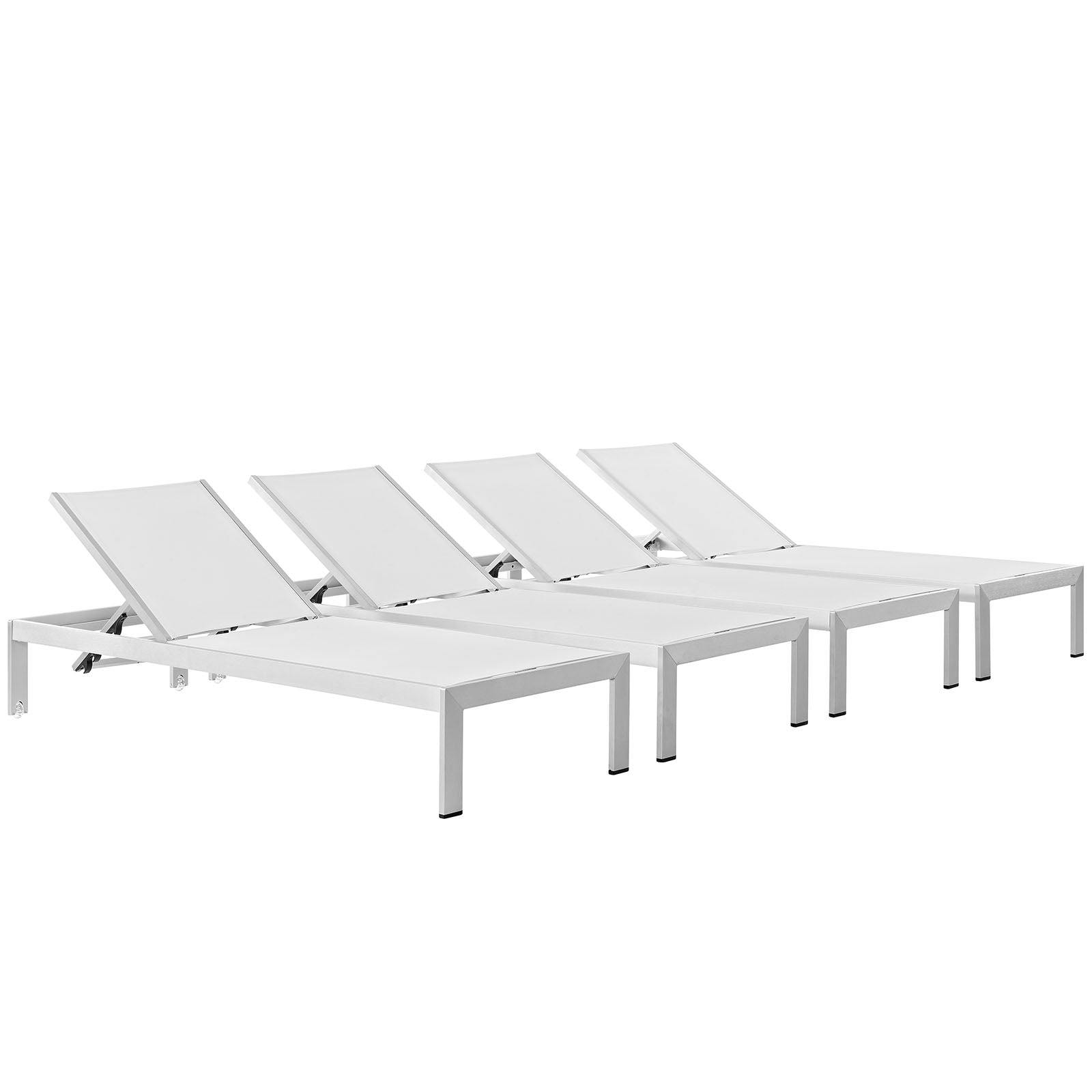 Coast Outdoor Patio Aluminum Mesh Chaise Set of 4