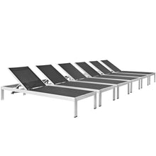 Load image into Gallery viewer, Coast Outdoor Patio Aluminum Mesh Chaise Set of 6