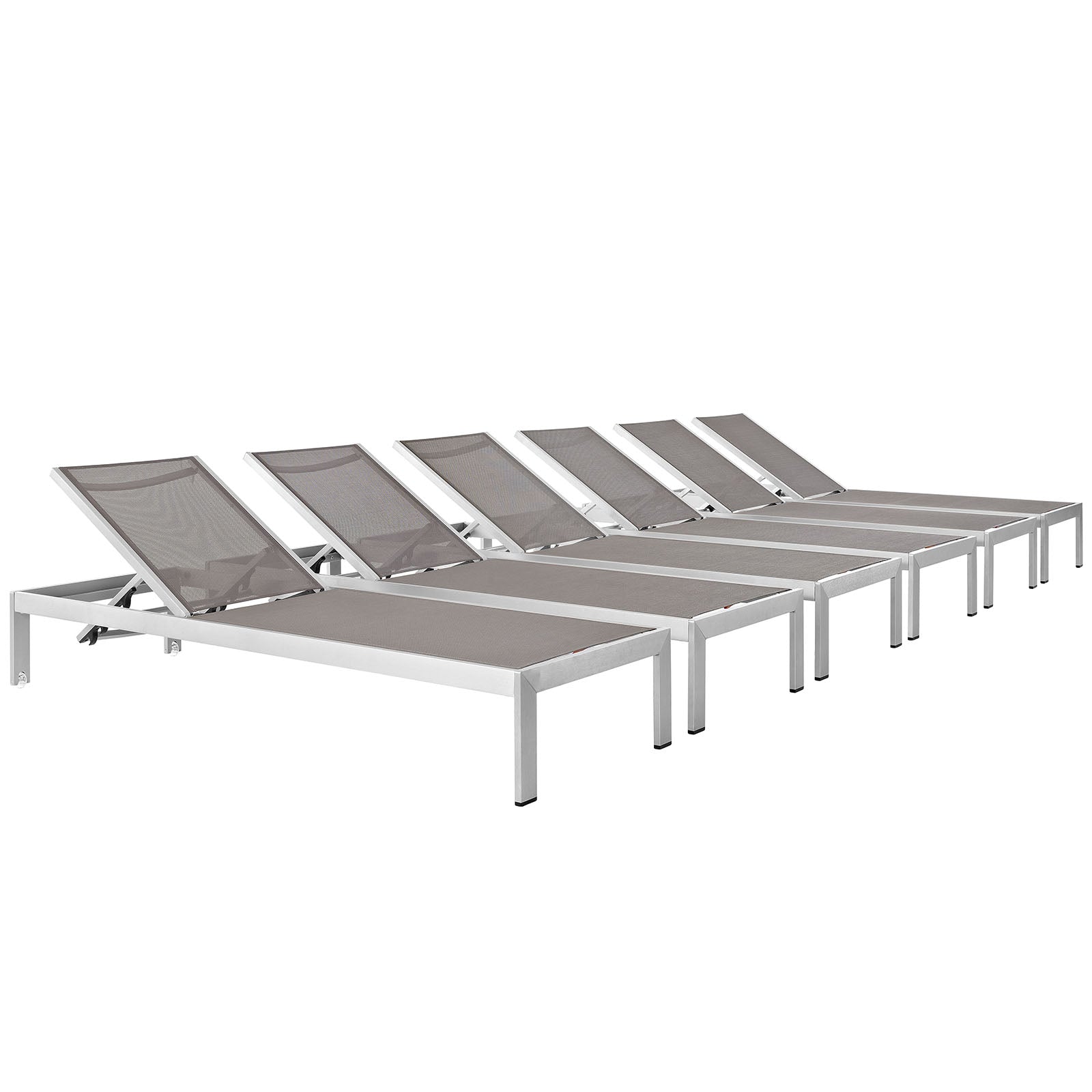 Coast Outdoor Patio Aluminum Mesh Chaise Set of 6