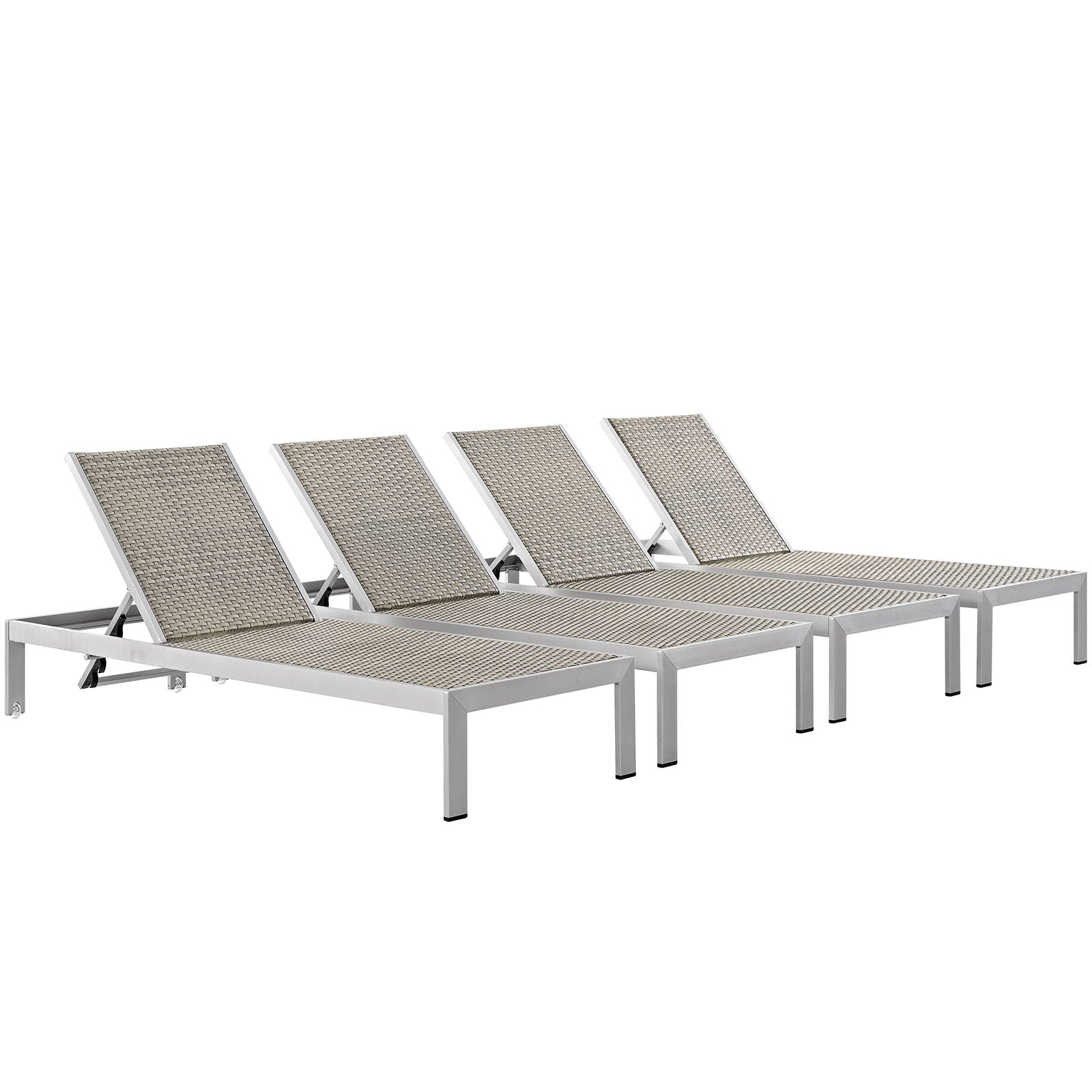 Coast Outdoor Patio Aluminum Rattan Chaise Set of 4