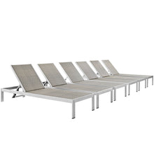 Load image into Gallery viewer, Coast Outdoor Patio Aluminum Rattan Chaise Set of 6