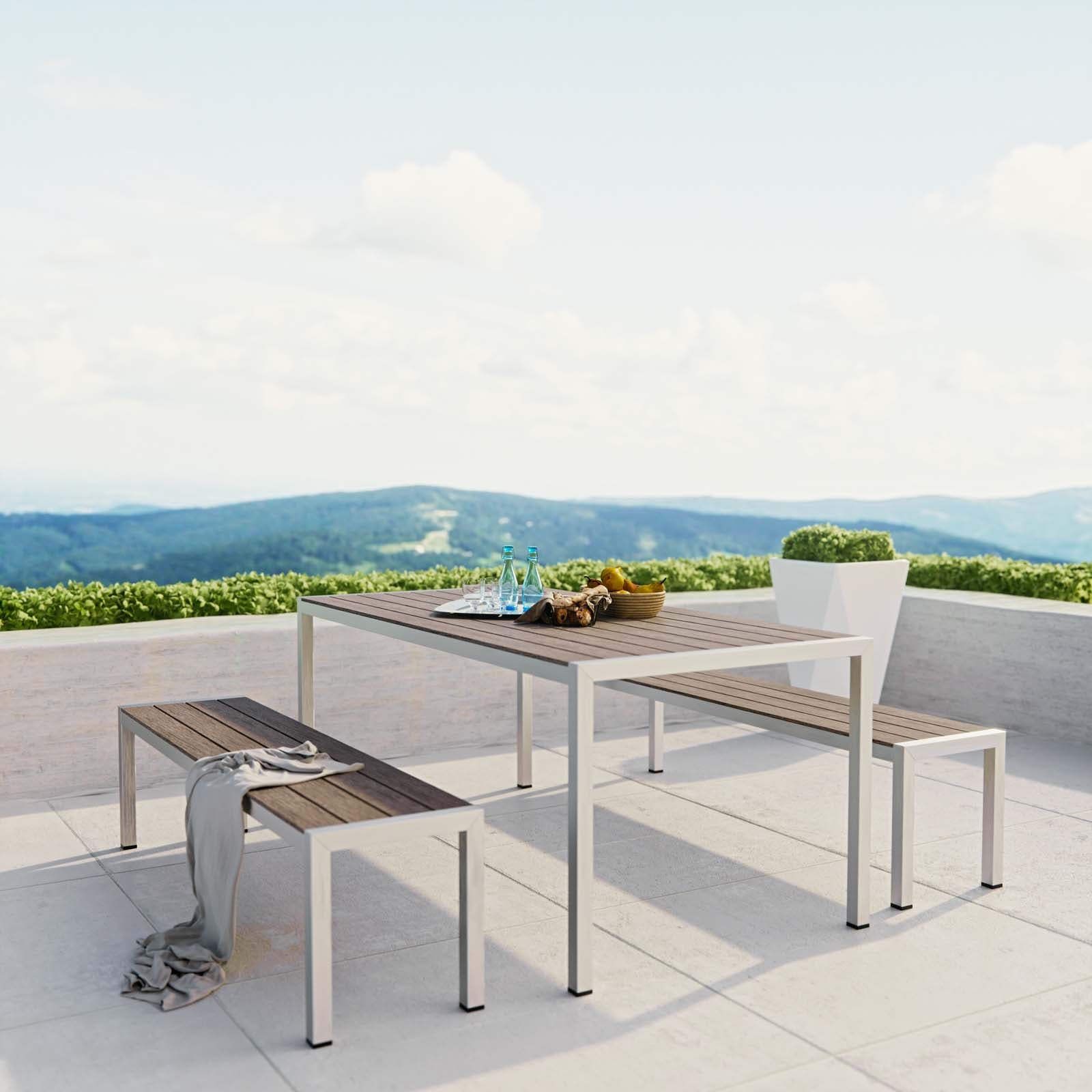 Coast 3-Piece Outdoor Patio Aluminum Dining Set