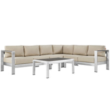 Load image into Gallery viewer, Coast 5-Piece Outdoor Patio Aluminum Sectional Sofa Set