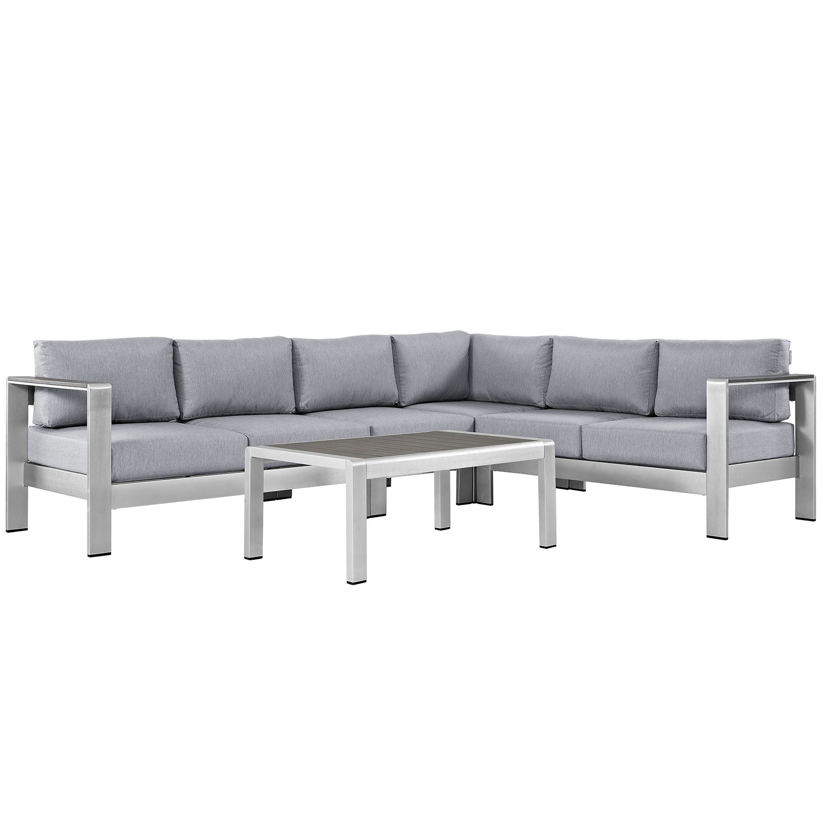 Coast 5-Piece Outdoor Patio Aluminum Sectional Sofa Set