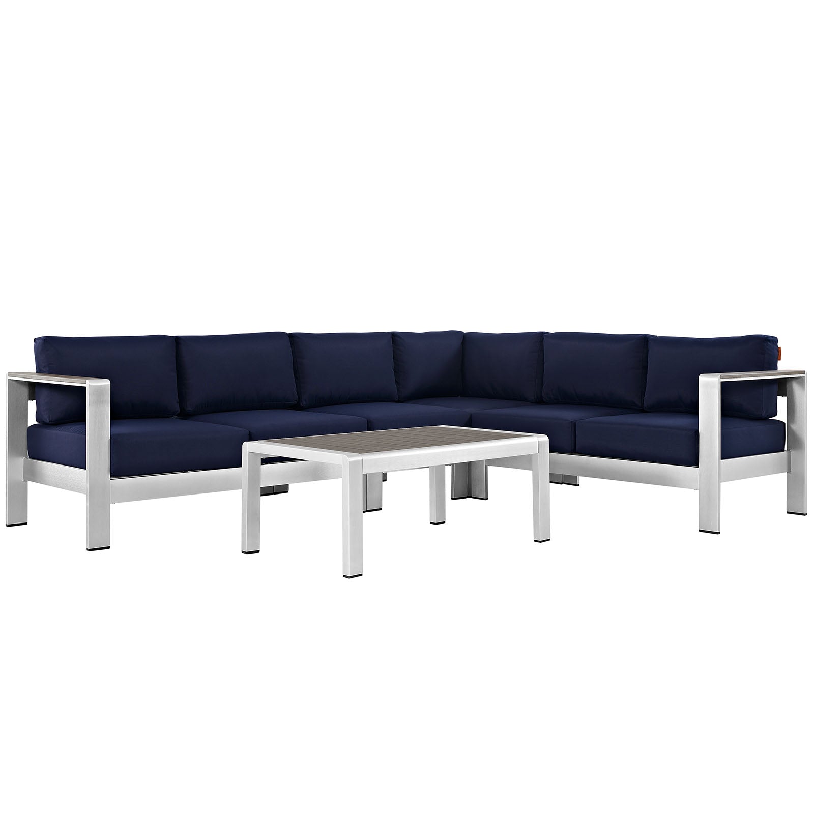 Coast 5-Piece Outdoor Patio Aluminum Sectional Sofa Set