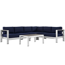 Load image into Gallery viewer, Coast 5-Piece Outdoor Patio Aluminum Sectional Sofa Set