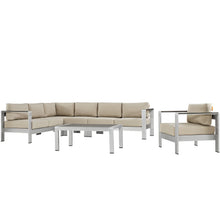 Load image into Gallery viewer, Coast 6-Piece Outdoor Patio Aluminum Sectional Sofa Set