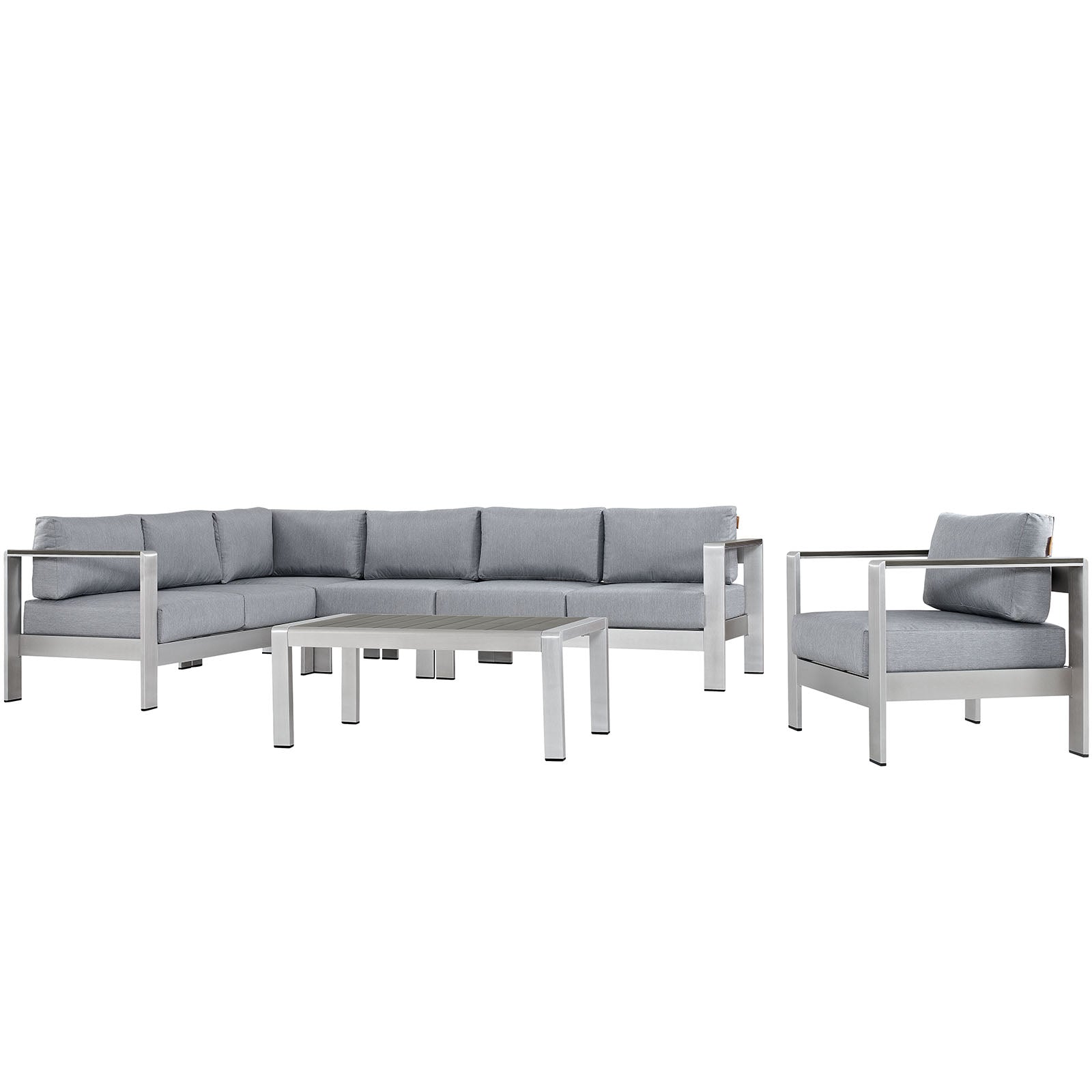 Coast 6-Piece Outdoor Patio Aluminum Sectional Sofa Set