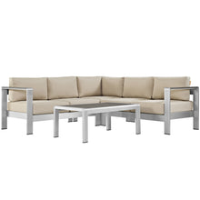 Load image into Gallery viewer, Coast 4 Piece Outdoor Patio Aluminum Sectional Sofa Set