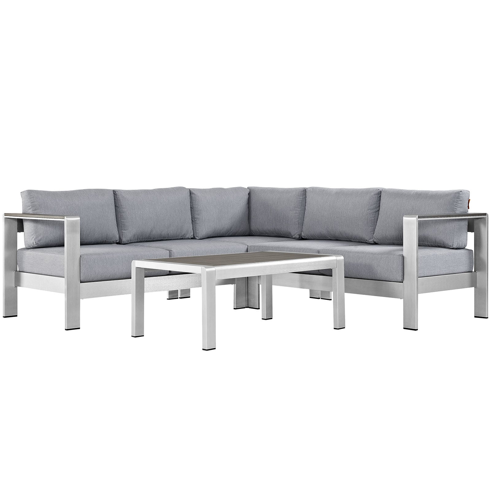 Coast 4 Piece Outdoor Patio Aluminum Sectional Sofa Set