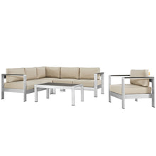 Load image into Gallery viewer, Coast 5 Piece Outdoor Patio Aluminum Sectional Sofa Set