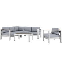 Load image into Gallery viewer, Coast 5 Piece Outdoor Patio Aluminum Sectional Sofa Set