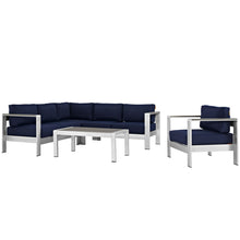 Load image into Gallery viewer, Coast 5 Piece Outdoor Patio Aluminum Sectional Sofa Set