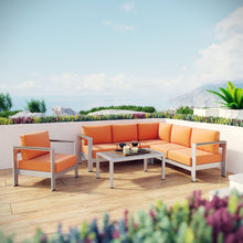 Load image into Gallery viewer, Coast 5 Piece Outdoor Patio Aluminum Sectional Sofa Set
