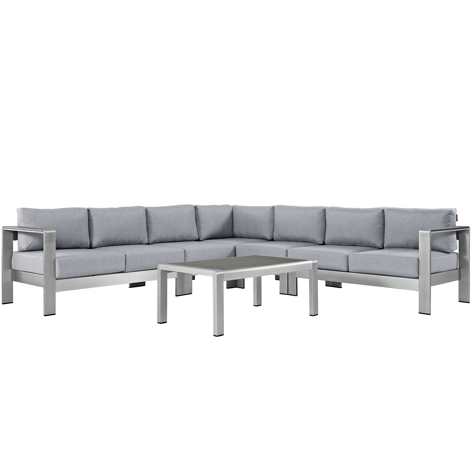 Coast 6 Piece Outdoor Patio Aluminum Sectional Sofa Set