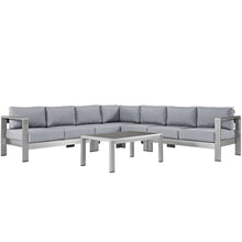 Load image into Gallery viewer, Coast 6 Piece Outdoor Patio Aluminum Sectional Sofa Set