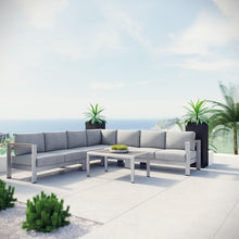 Load image into Gallery viewer, Coast 6 Piece Outdoor Patio Aluminum Sectional Sofa Set