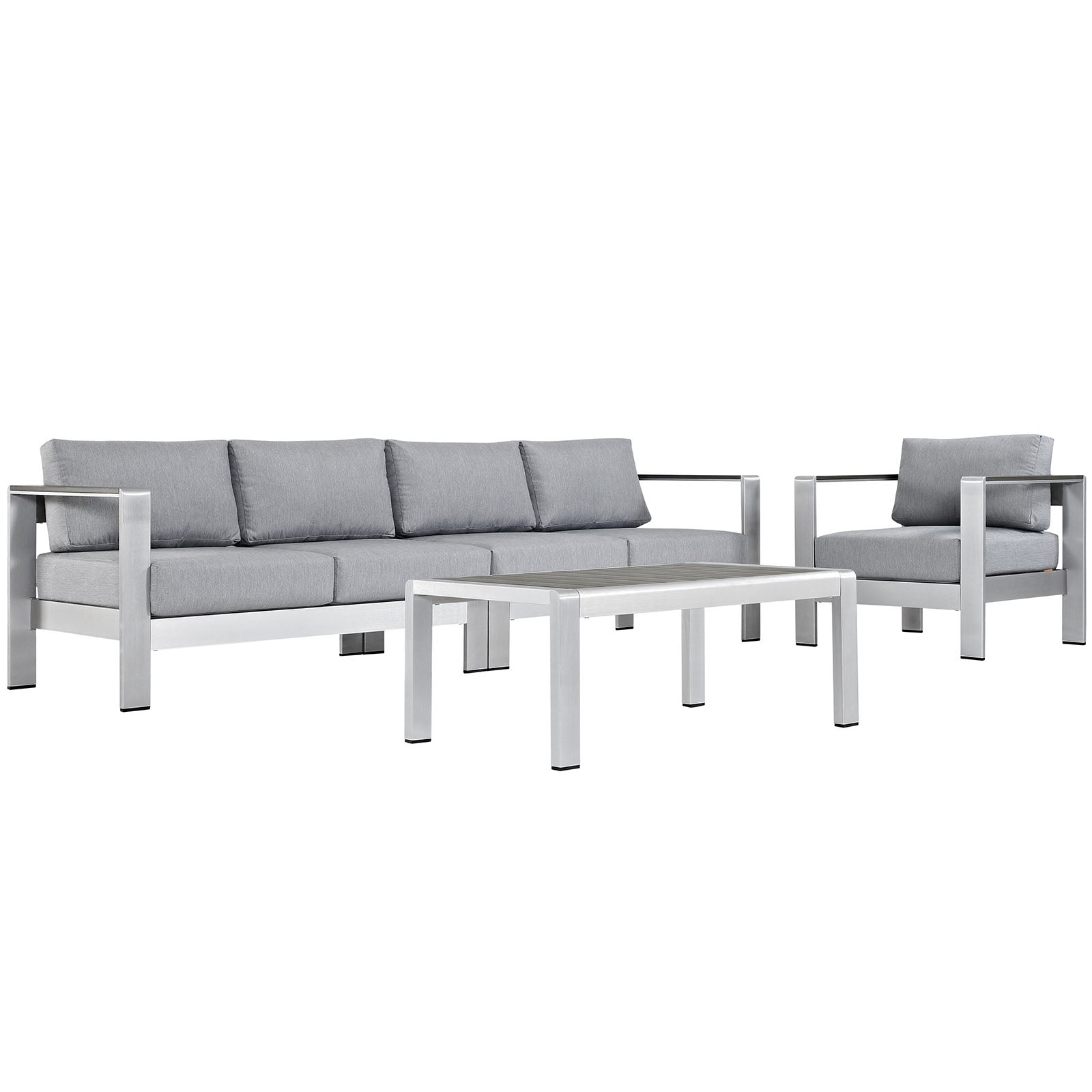 Coast 4 Piece Outdoor Patio Aluminum Sofa Set