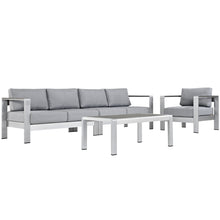 Load image into Gallery viewer, Coast 4 Piece Outdoor Patio Aluminum Sofa Set