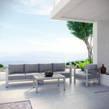 Load image into Gallery viewer, Coast 4 Piece Outdoor Patio Aluminum Sofa Set