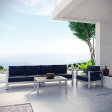 Load image into Gallery viewer, Coast 4 Piece Outdoor Patio Aluminum Sofa Set