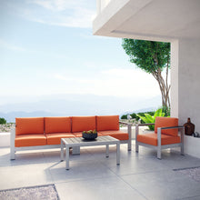 Load image into Gallery viewer, Coast 4 Piece Outdoor Patio Aluminum Sofa Set