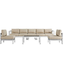Load image into Gallery viewer, Coast 6 Piece Outdoor Patio Aluminum Sofa Set