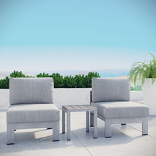 Load image into Gallery viewer, Coast 3 Piece Outdoor Patio Aluminum Set Armless Chairs