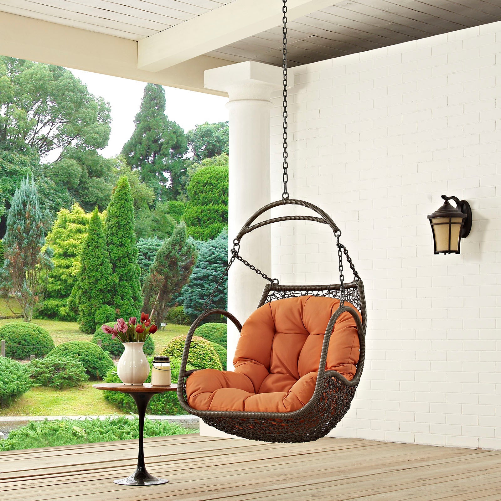 Marina Outdoor Patio Wood Swing Chair