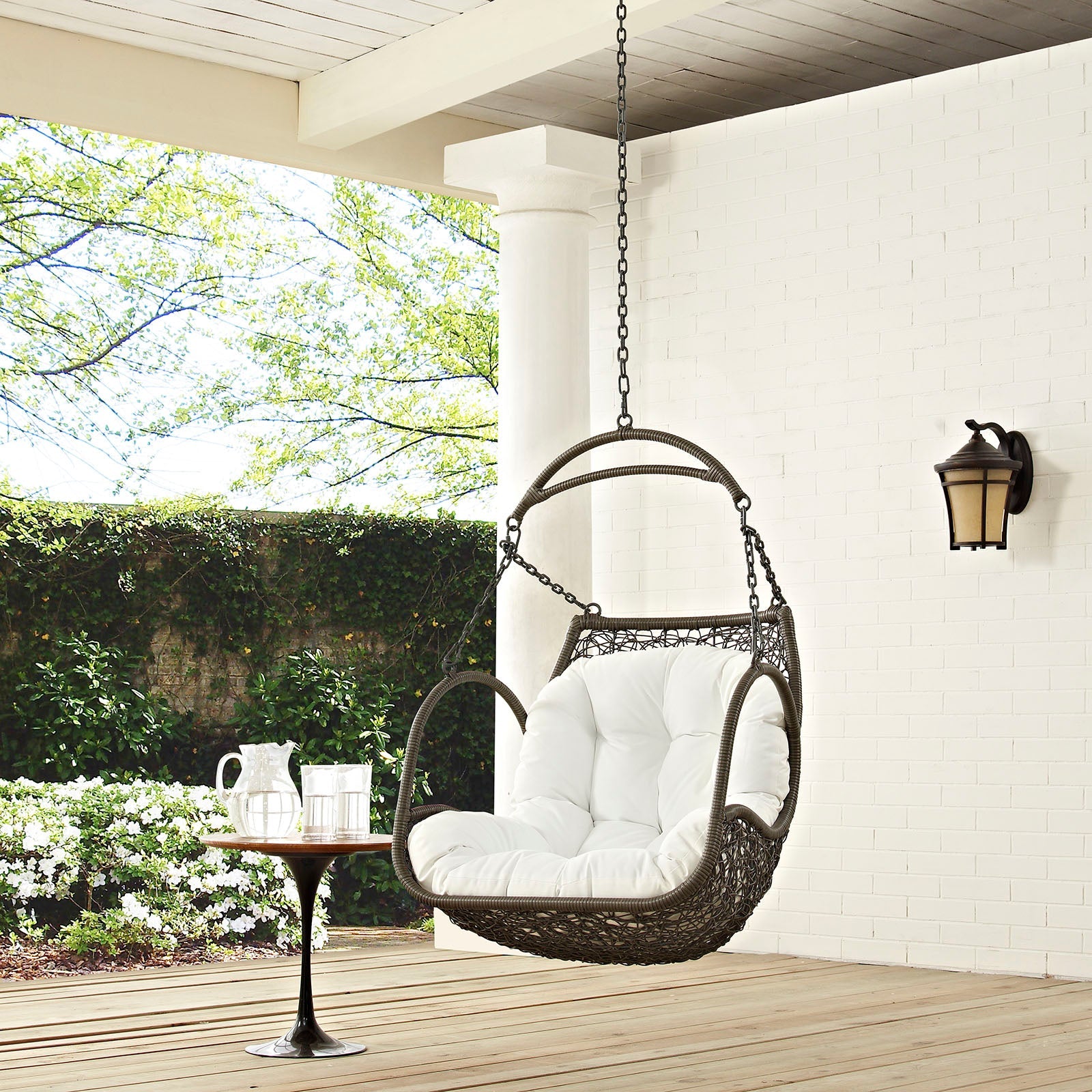 Marina Outdoor Patio Wood Swing Chair