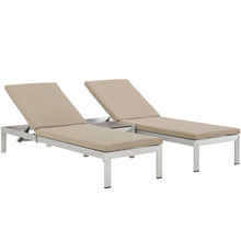 Load image into Gallery viewer, 3 Piece Outdoor Patio Aluminum Chaise with Cushions
