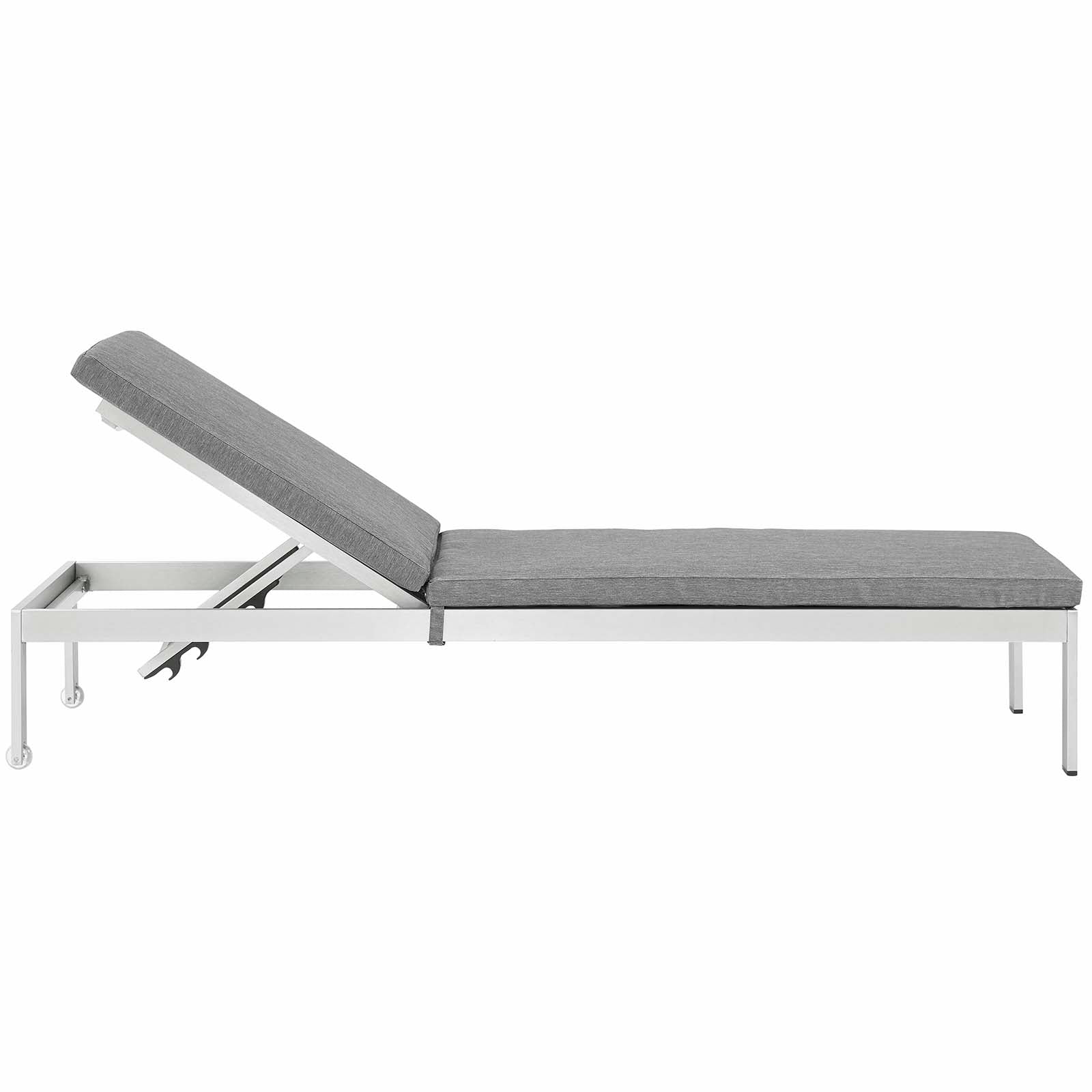 3 Piece Outdoor Patio Aluminum Chaise with Cushions