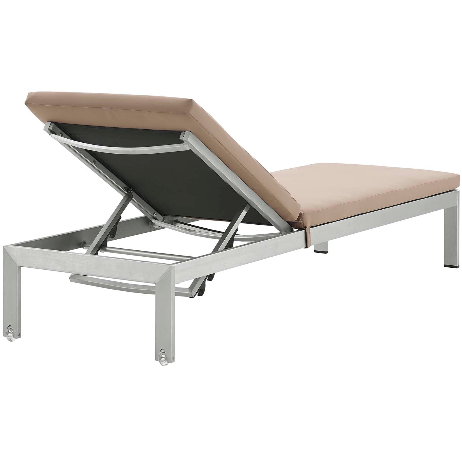 3 Piece Outdoor Patio Aluminum Chaise with Cushions