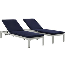 Load image into Gallery viewer, 3 Piece Outdoor Patio Aluminum Chaise with Cushions