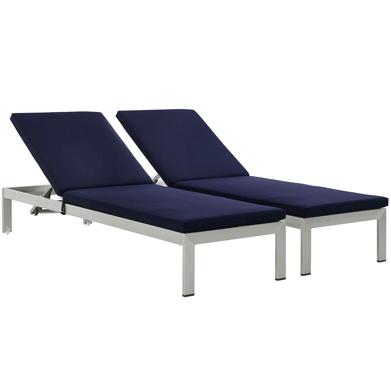 Coast Chaise with Cushions Outdoor Patio Aluminum Set of 2