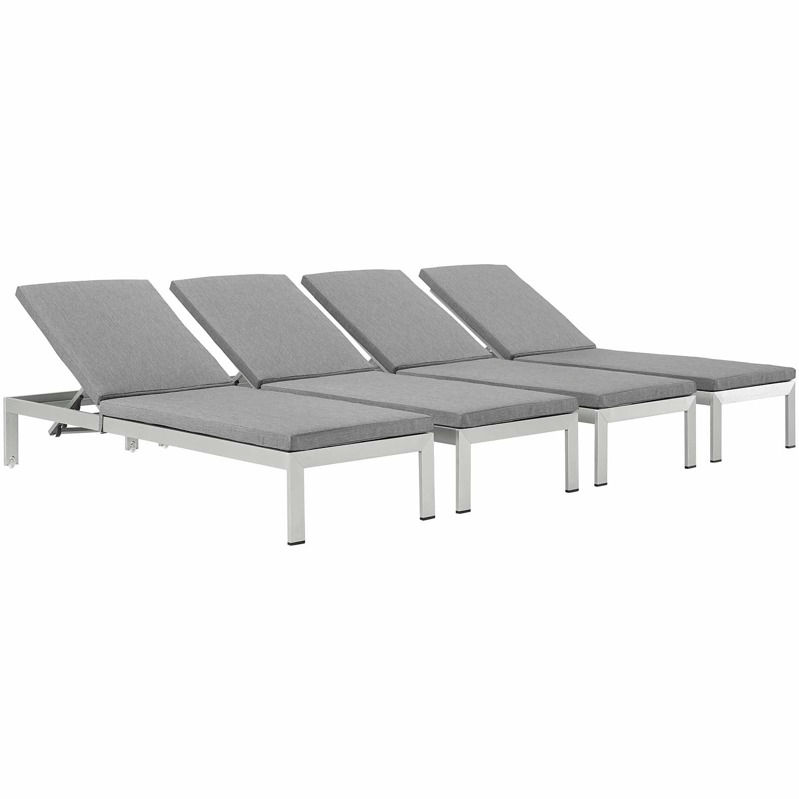 Coast Chaise with Cushions Outdoor Patio Aluminum Set of 4