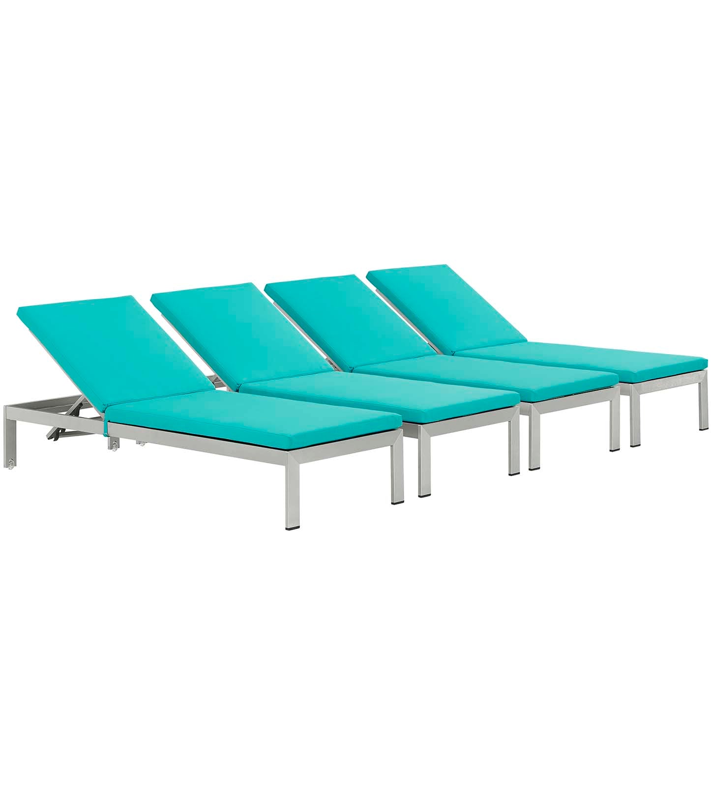 Coast Chaise with Cushions Outdoor Patio Aluminum Set of 4