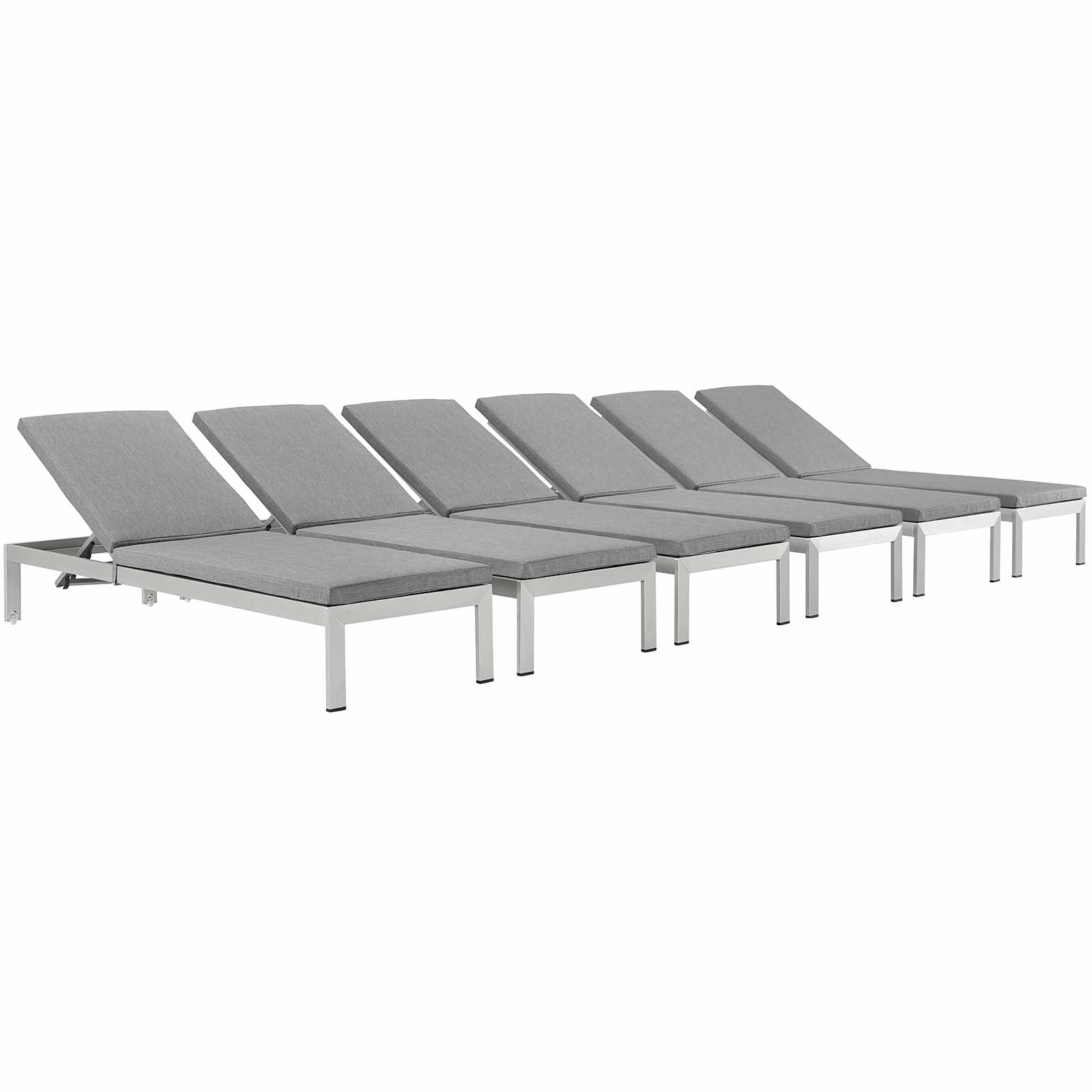 Coast Chaise with Cushions Outdoor Patio Aluminum Set of 6