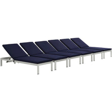 Load image into Gallery viewer, Coast Chaise with Cushions Outdoor Patio Aluminum Set of 6