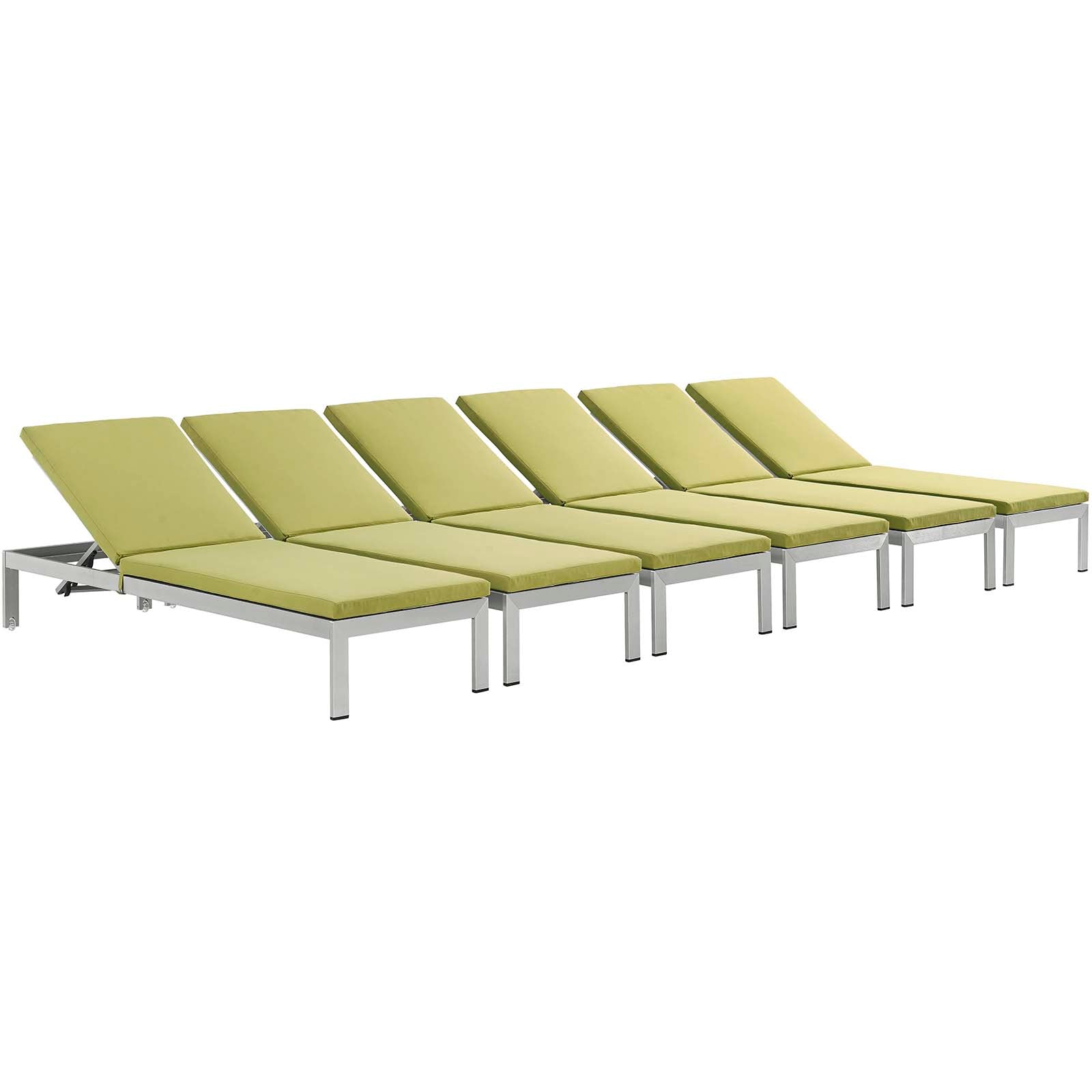 Coast Chaise with Cushions Outdoor Patio Aluminum Set of 6