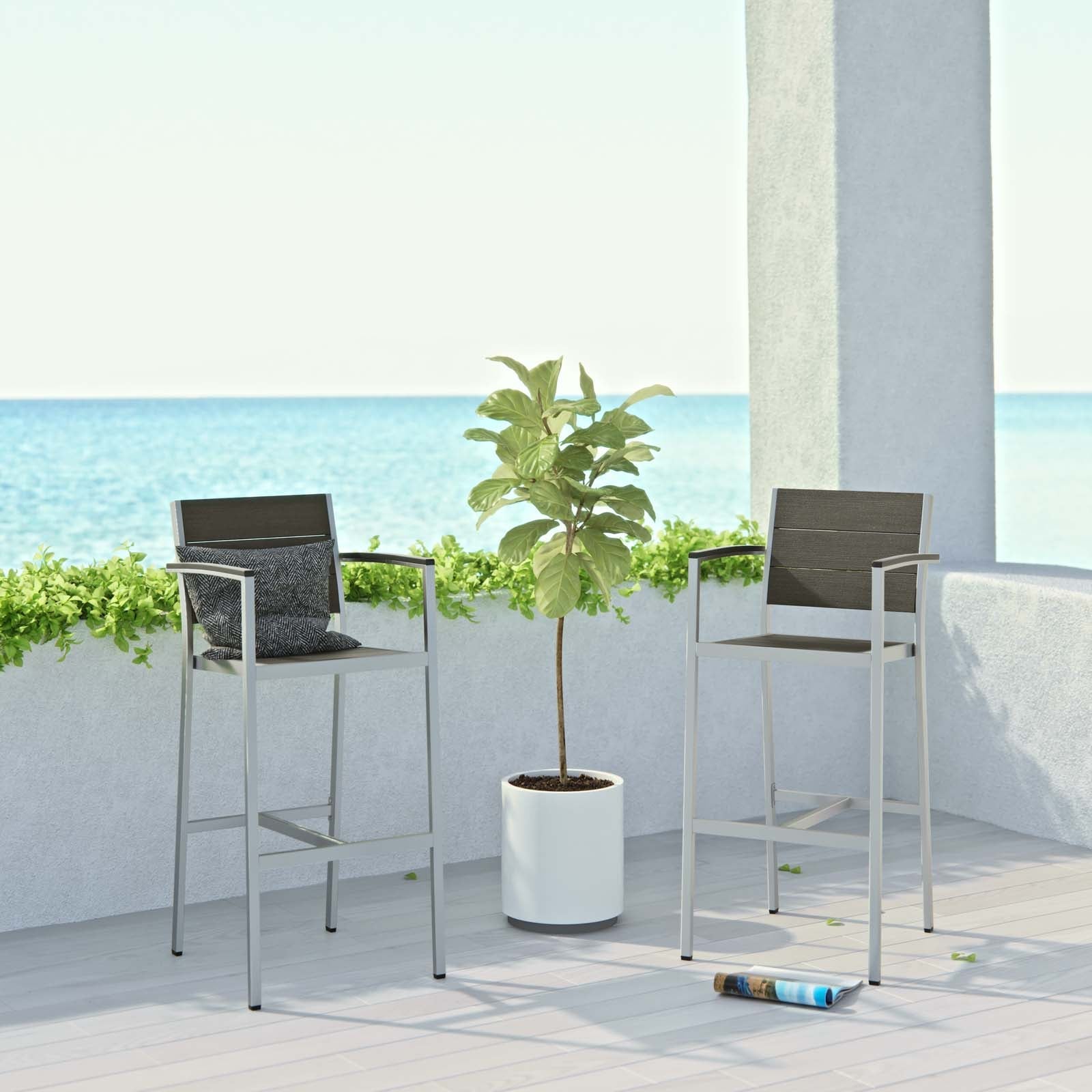 Coast Outdoor Patio Aluminum Bar Stool (Set of 2)