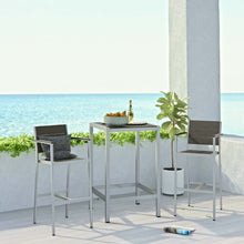 Load image into Gallery viewer, Coast 3 Piece Outdoor Patio Aluminum Pub Set With Armed Bar Stools