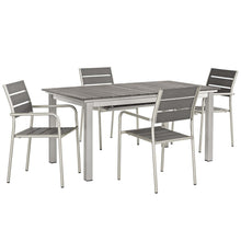 Load image into Gallery viewer, Coast 5-Piece Outdoor Patio Aluminum Wood Dining Set