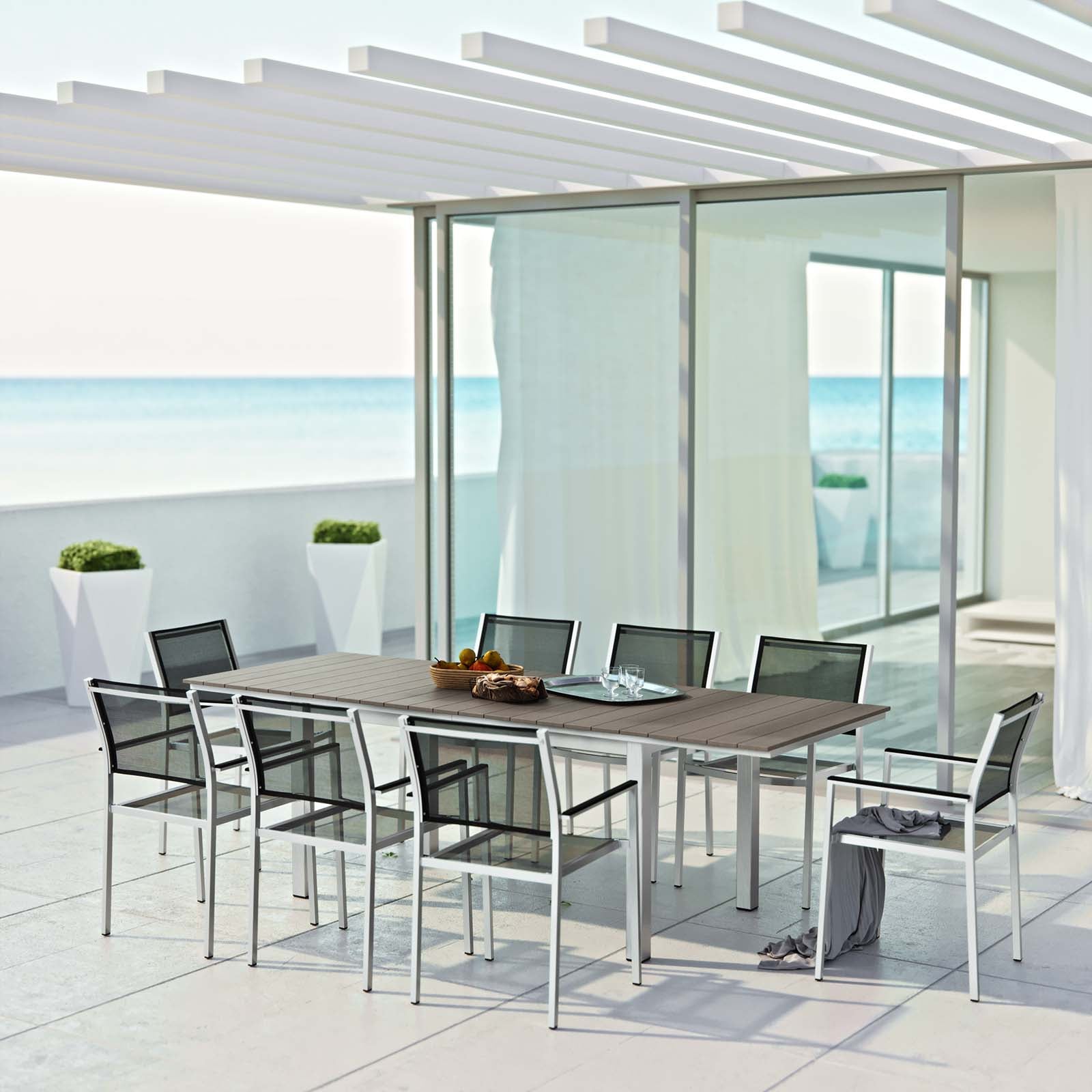 Coast 9-Piece Outdoor Patio Aluminum Dining Set
