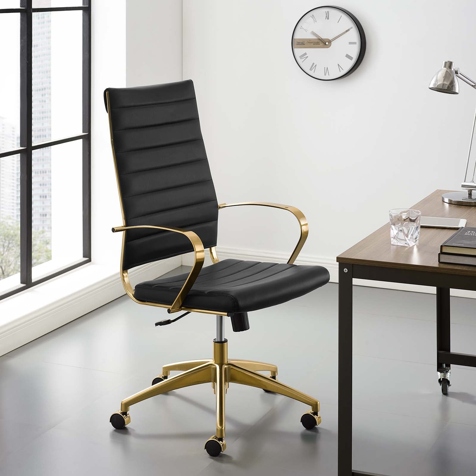 Deluxe Gold Stainless Steel Highback Office Chair