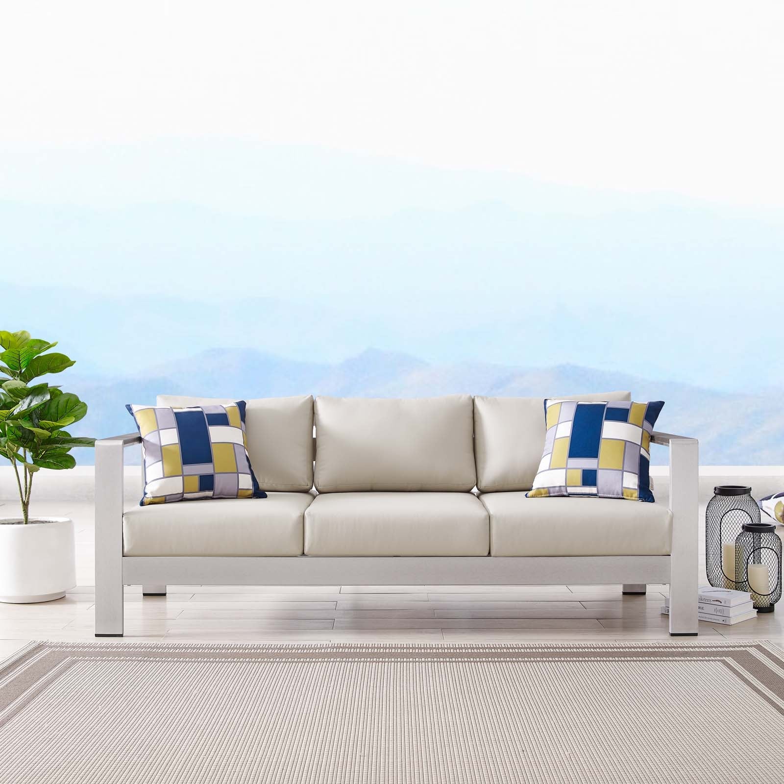 Coast Outdoor Patio Aluminum Sofa