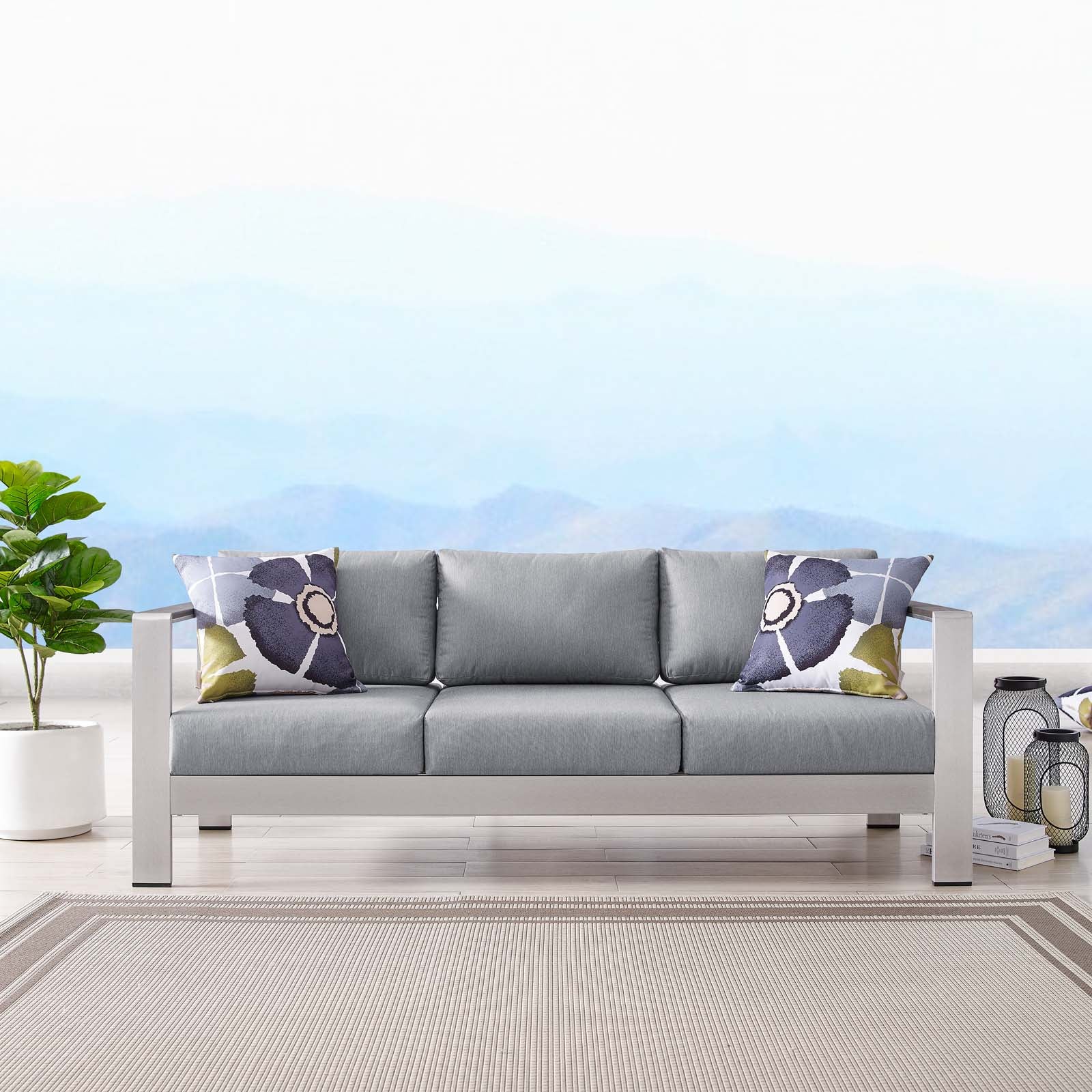 Coast Outdoor Patio Aluminum Sofa