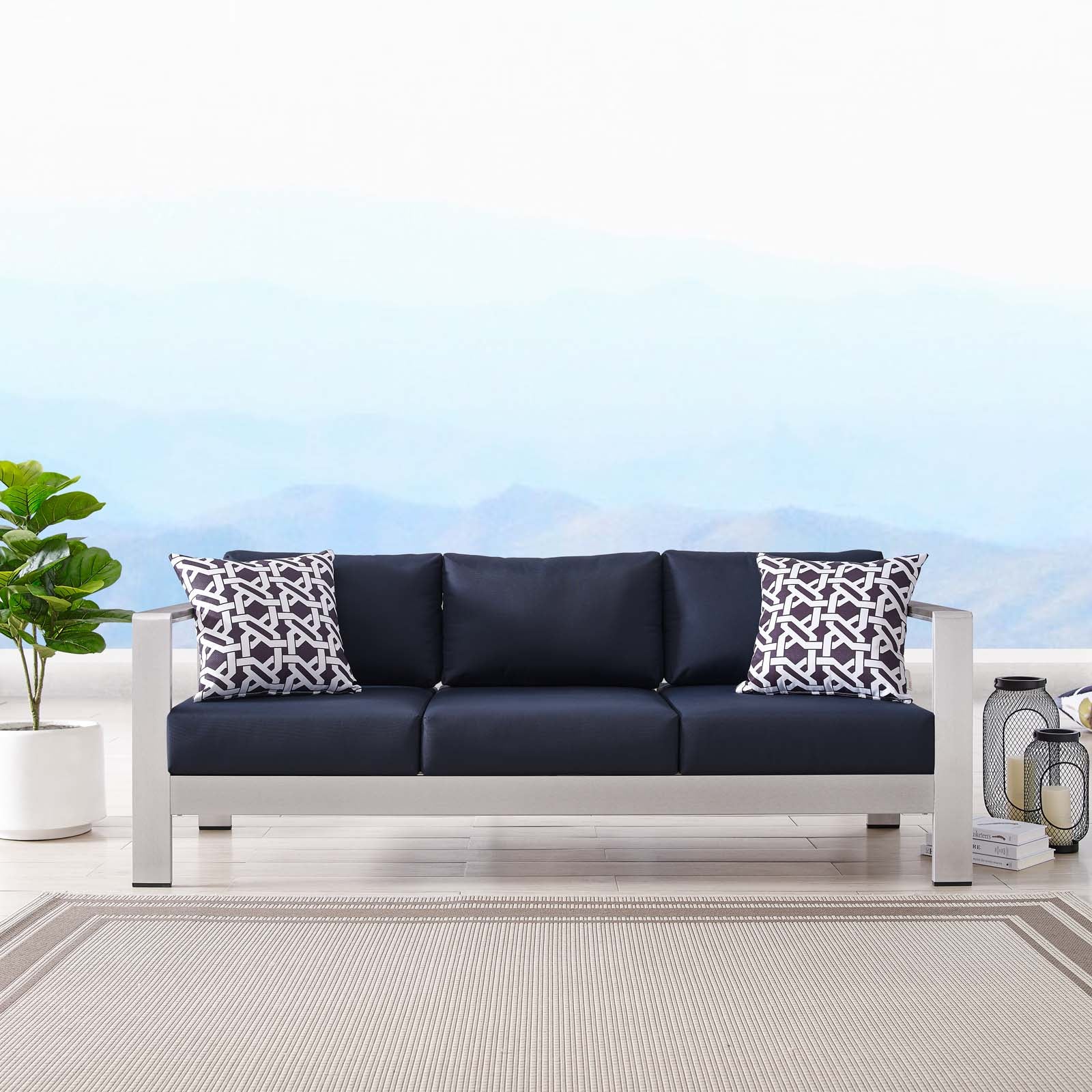Coast Outdoor Patio Aluminum Sofa