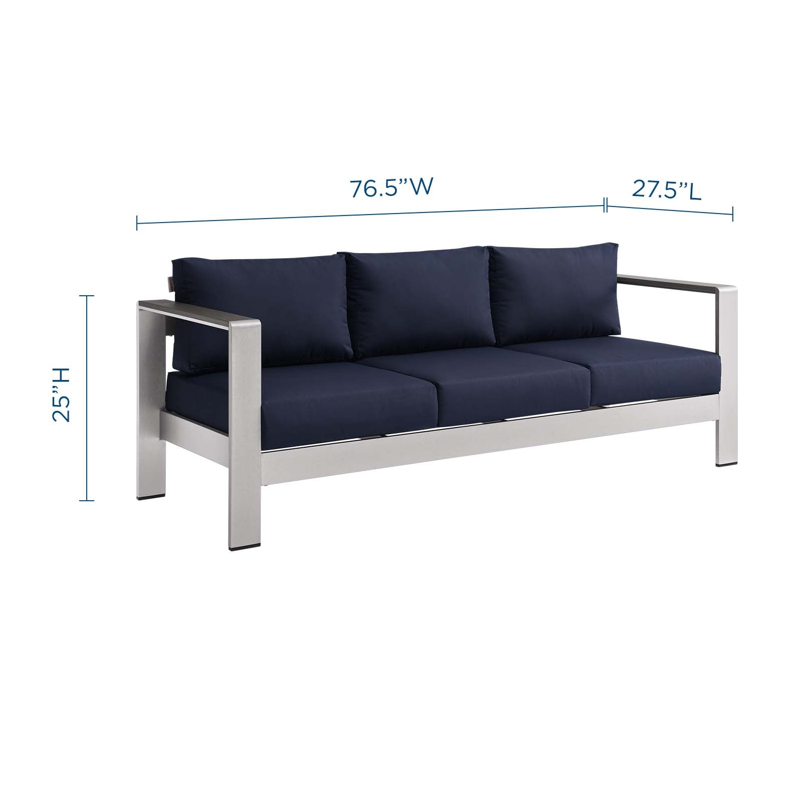 Coast Outdoor Patio Aluminum Sofa